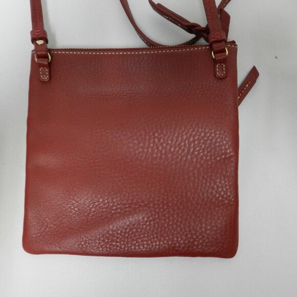 Dooney & Bourke Leather North South 3 Zip Crossbody bag purse mauve small pebble - Picture 6 of 13